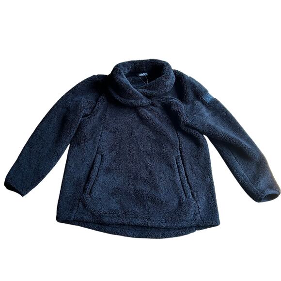 The North Face Black Sherpa Funnel Neck Pullover Sweatshirt youth XL WMN Size S - Picture 1 of 10